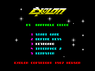 Exolon (ZX-Spectrum) меню